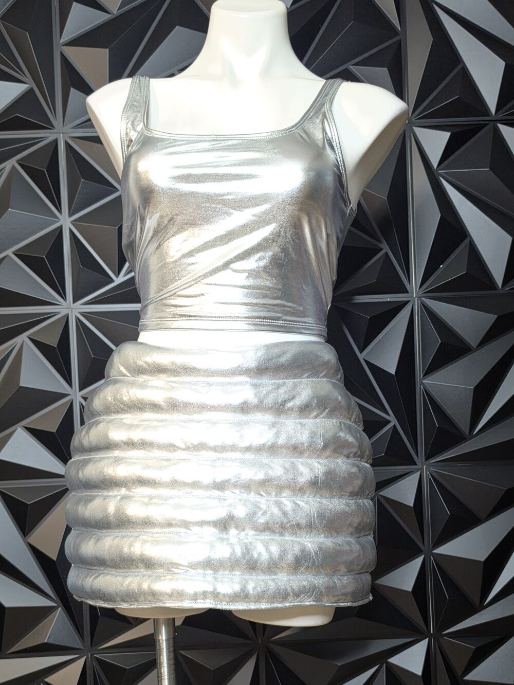 Metallic Silver Mini skirt